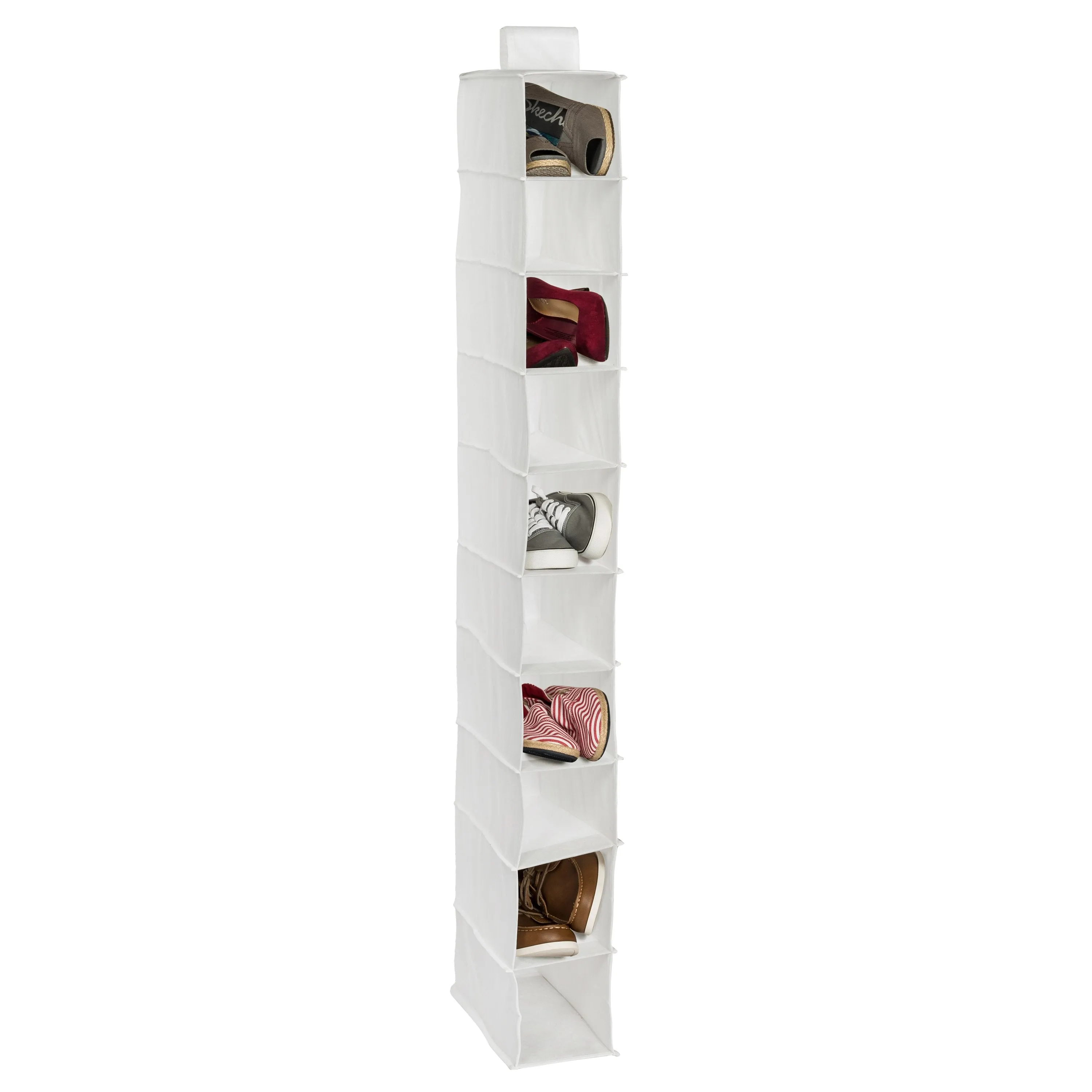 10-Shelf Hanging Closet Organizer, White