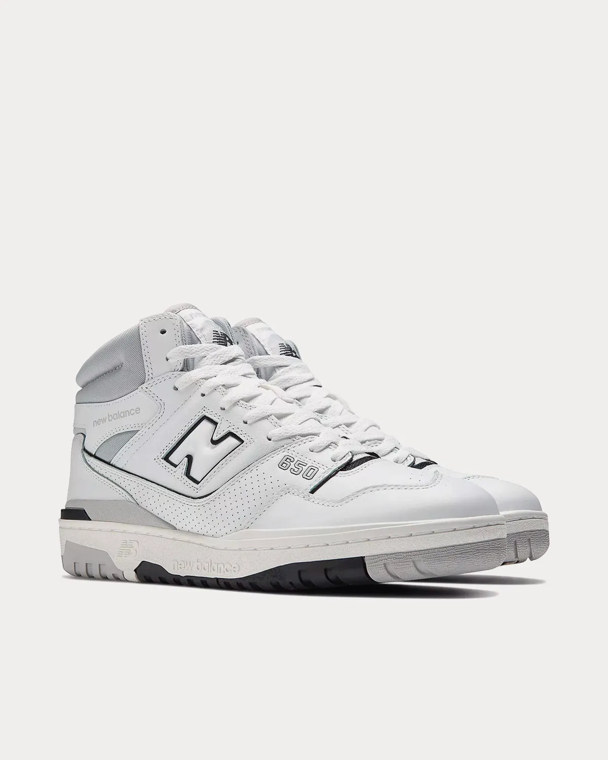 650 White / Cloud Grey High Top Sneakers
