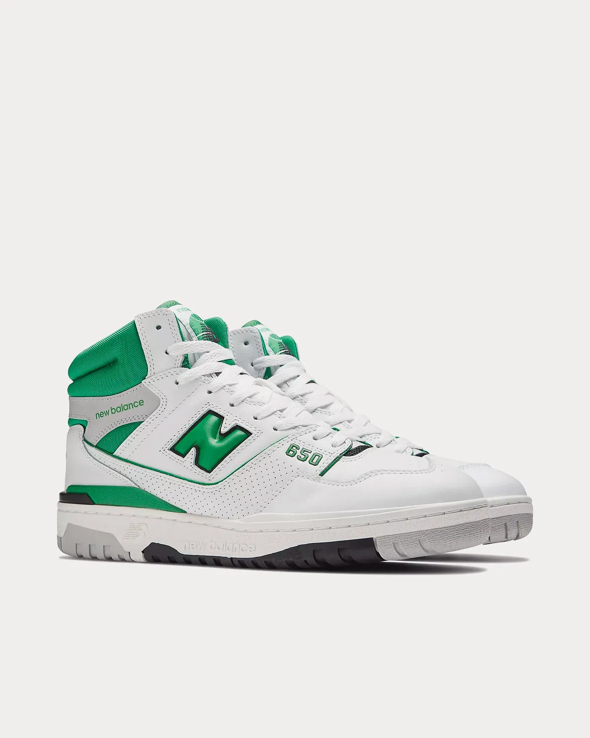 650 White / Green High Top Sneakers