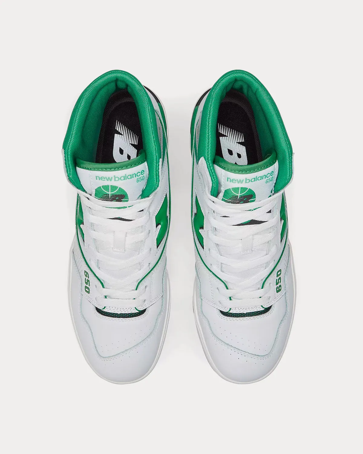 650 White / Green High Top Sneakers