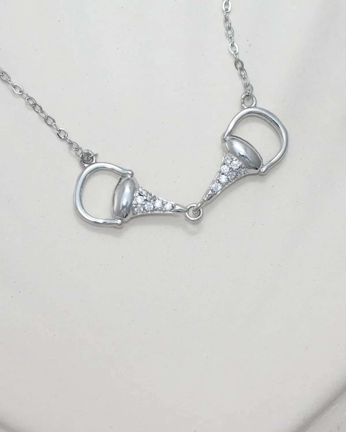 925 Sterling Silver Horse Necklace. Horsebit & Stirrup Pendant Necklaces in Silver, 18K Gold, or Rose Gold Plating. Classy Jewelry Gift for Her