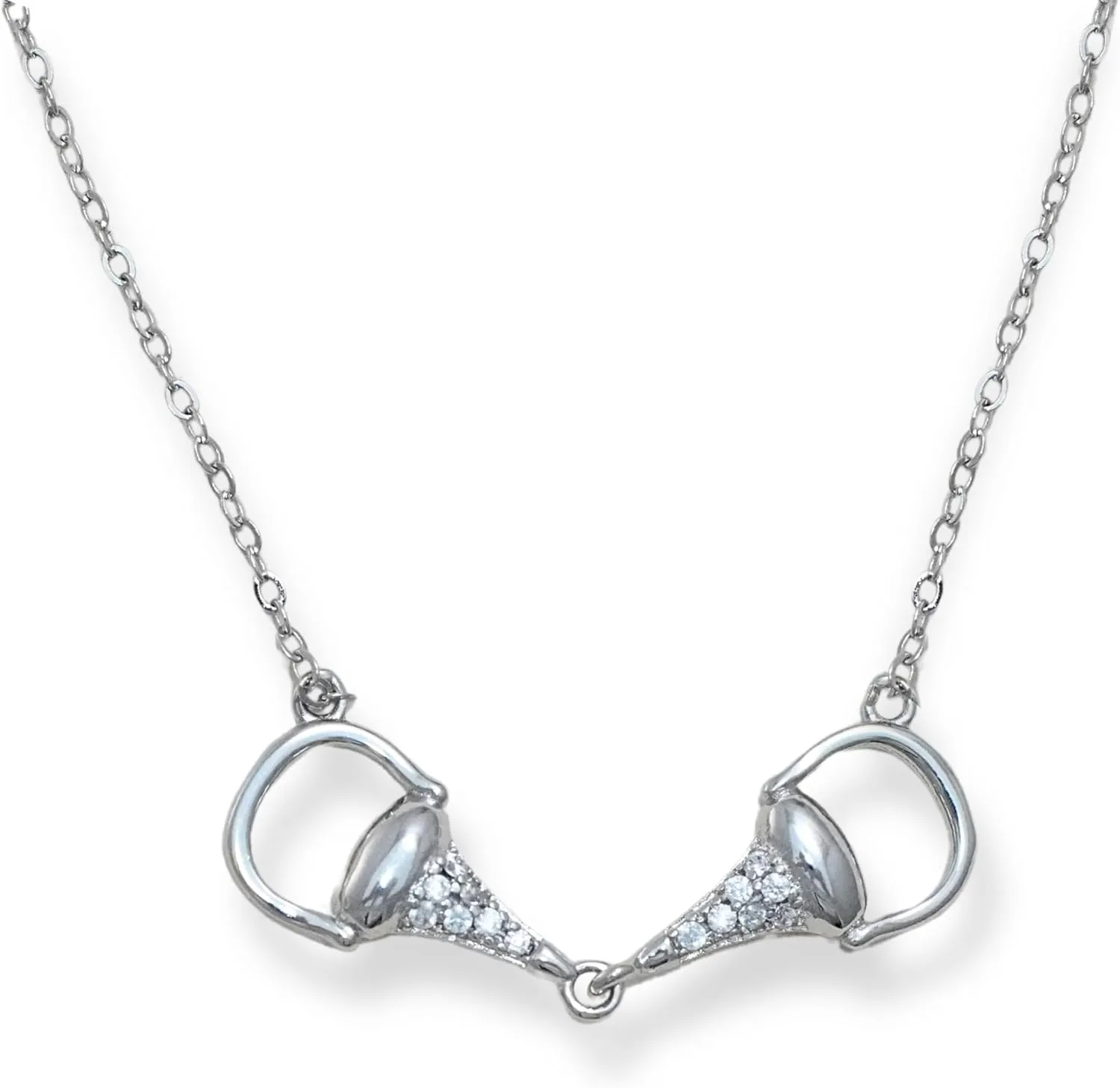 925 Sterling Silver Horse Necklace. Horsebit & Stirrup Pendant Necklaces in Silver, 18K Gold, or Rose Gold Plating. Classy Jewelry Gift for Her