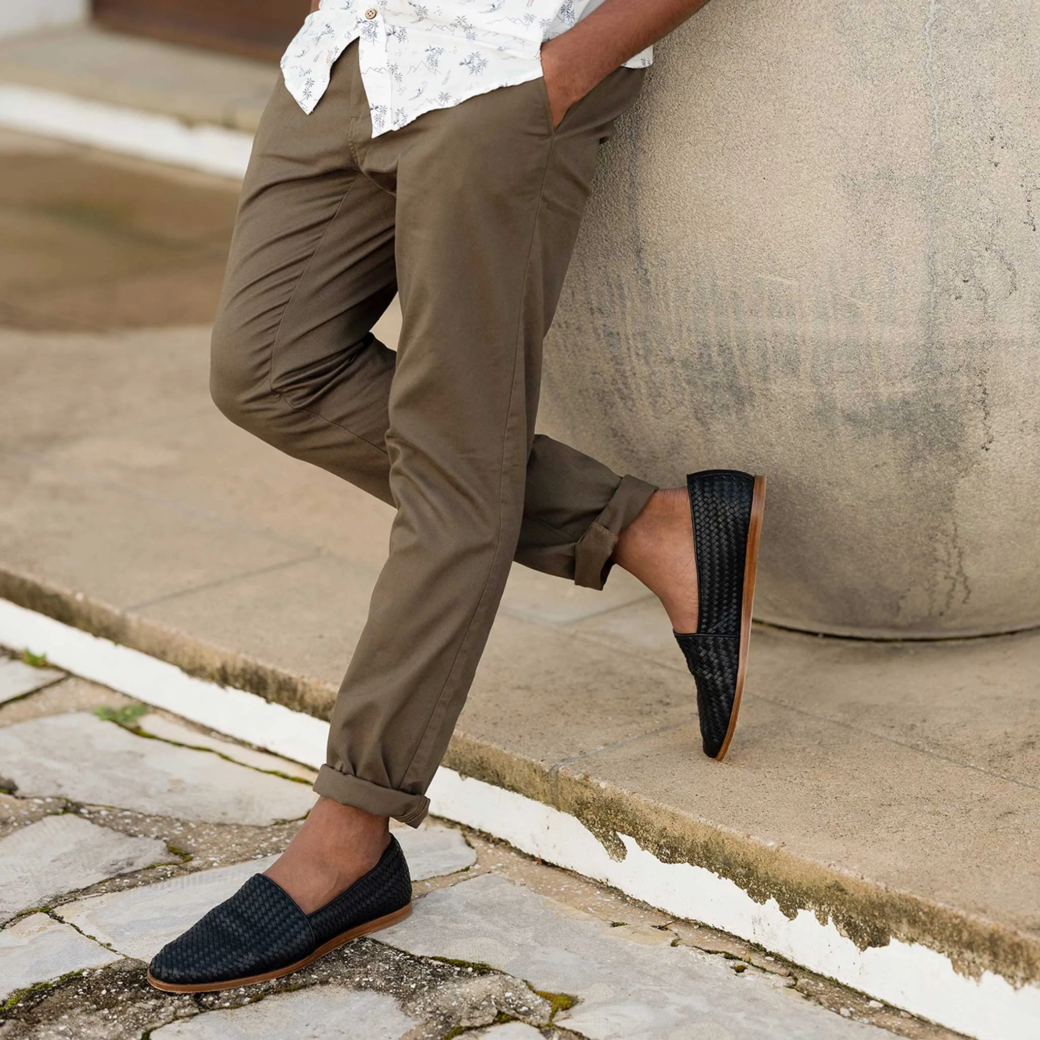 Alejandro Woven Slip On Woven Black