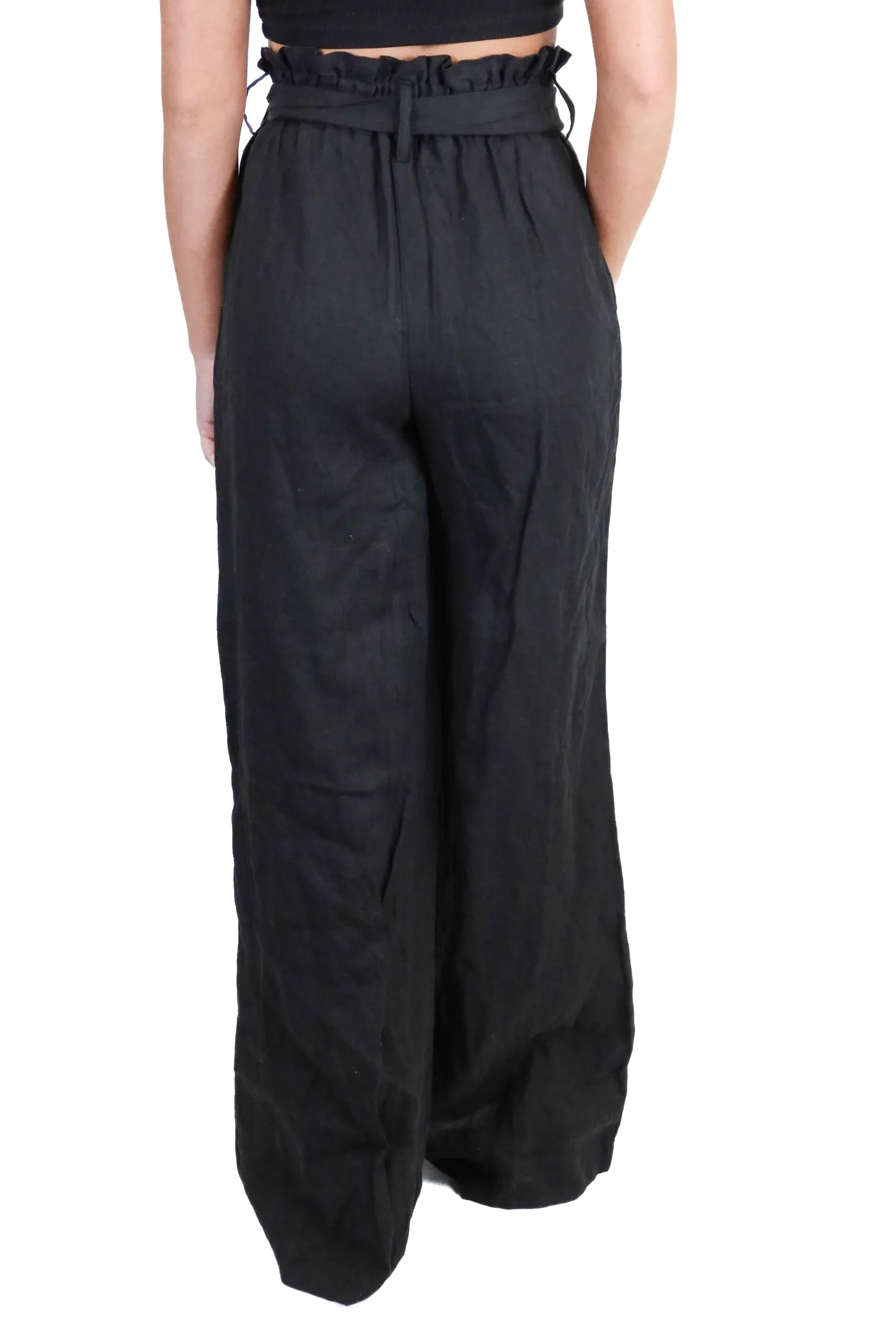 asceno black paper bag trousers NWT (s; retail $300)