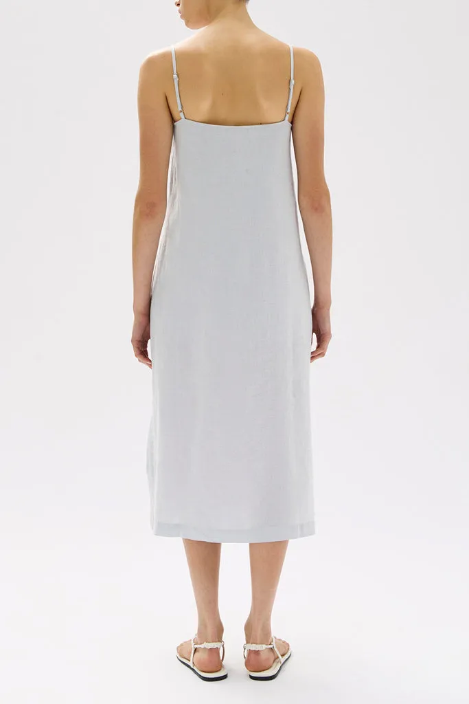 Assembly Vallory Linen Slip Dress Blue Haze