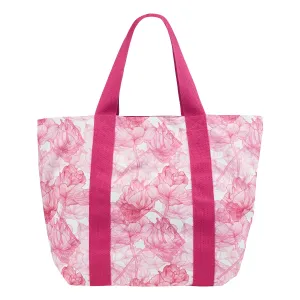 BEACH BAG FLOWERS PINK