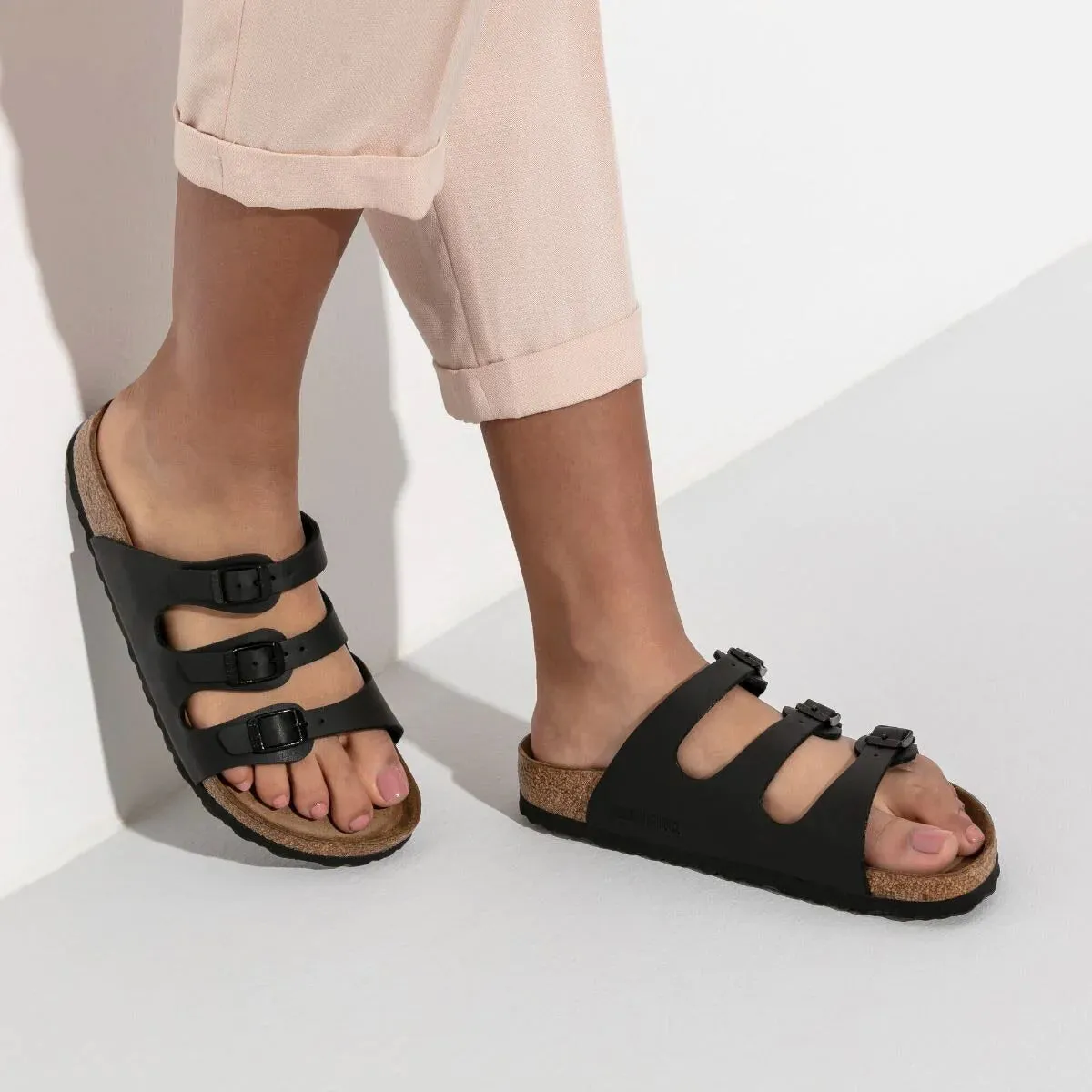 BIRKENSTOCK FLORIDA 53011 BLACK LEATHER SFB