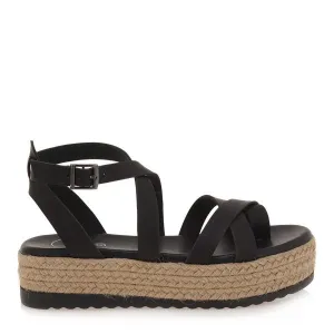 Black Ankle Wrap Sandals