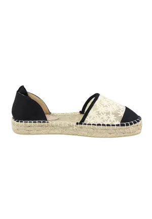 Black Flat Fabric Sandals