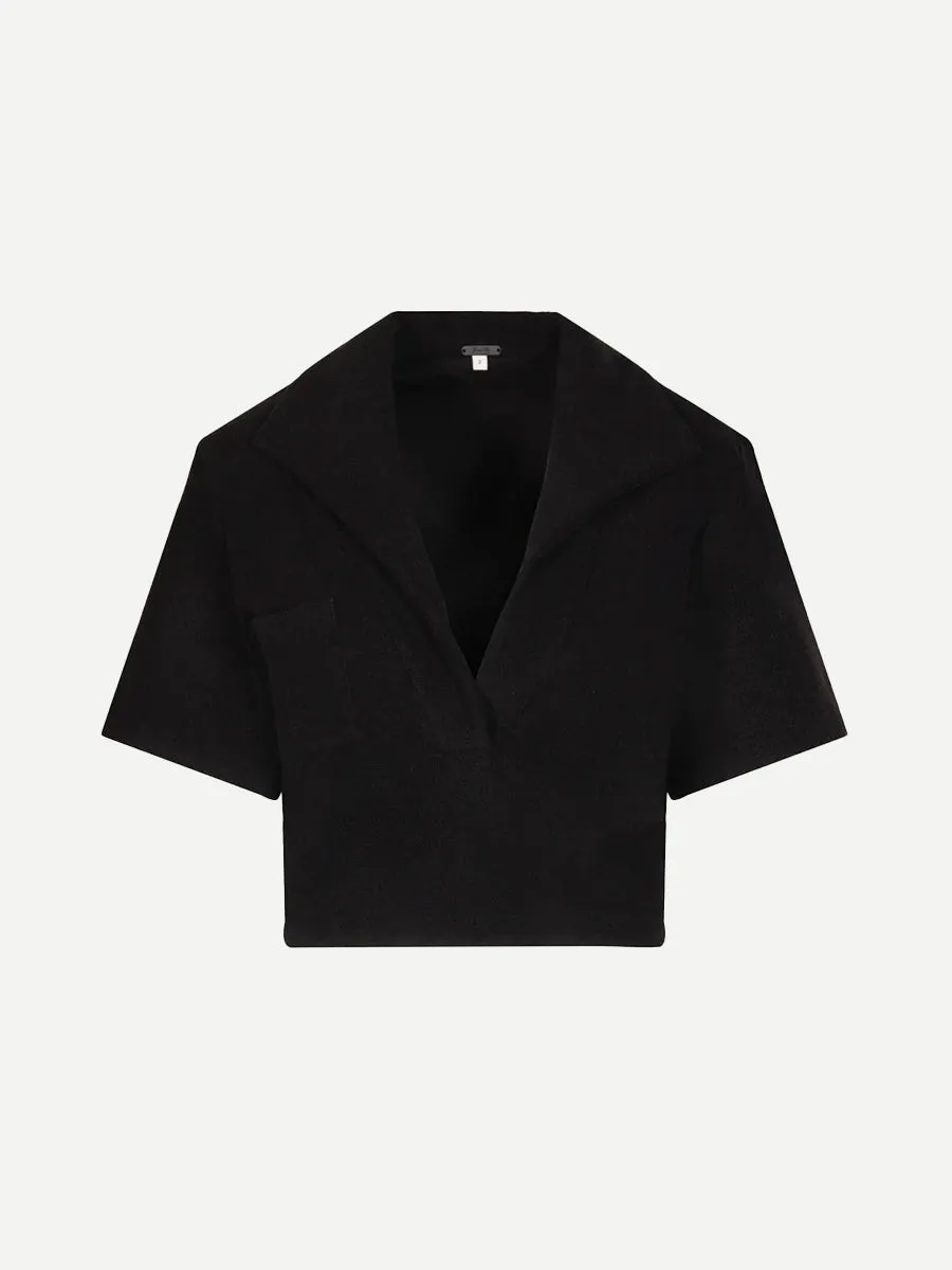 Black Misty Hem T-Shirt in Black