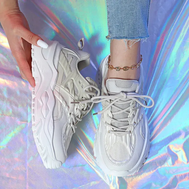 Blush Pink Sporty Platform Sneakers