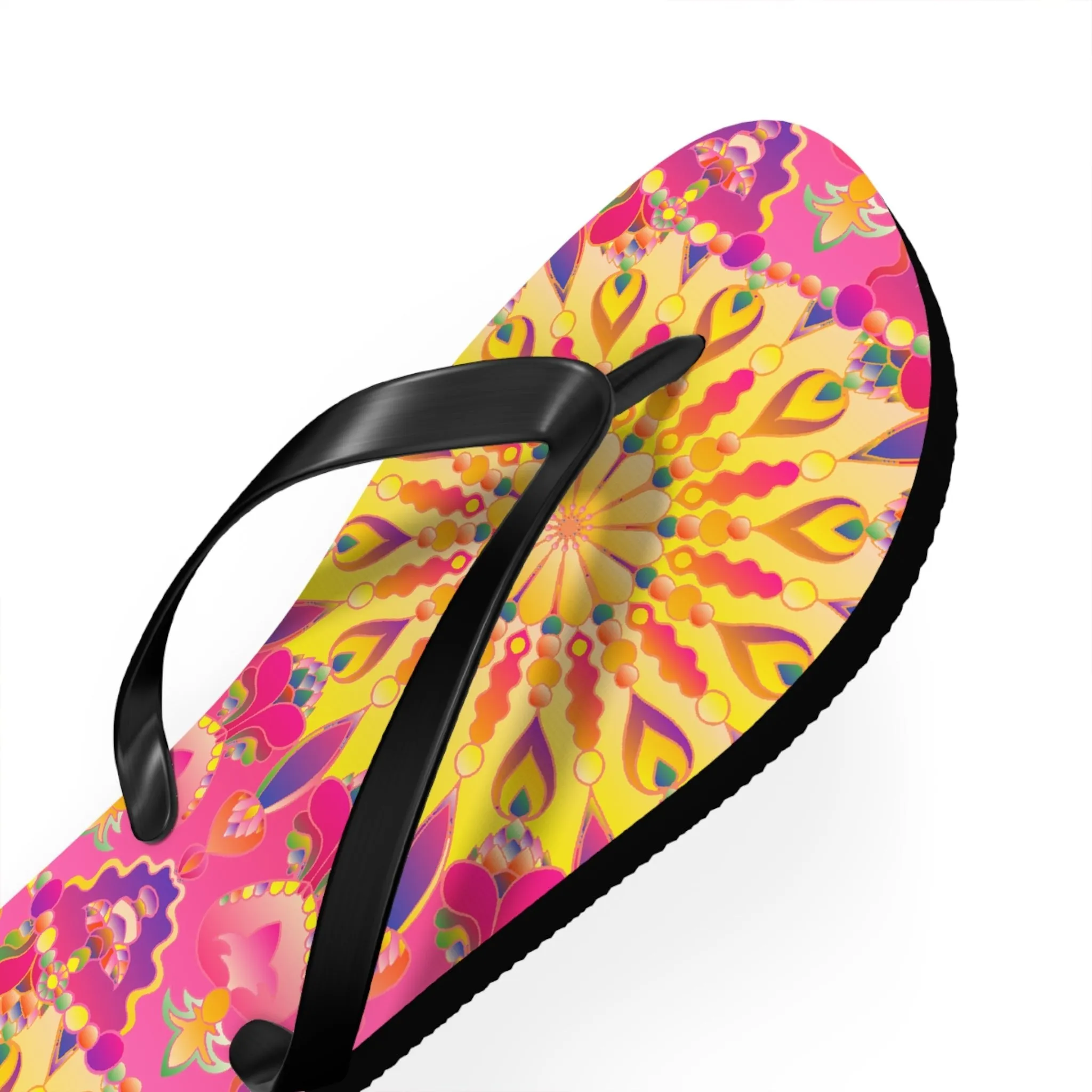 Bohemian Mandala Pink Yellow Purple Flip Flops