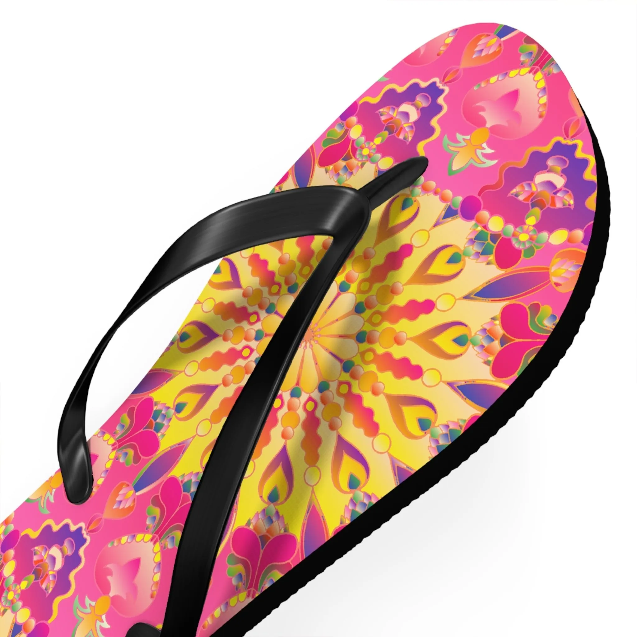 Bohemian Mandala Pink Yellow Purple Flip Flops
