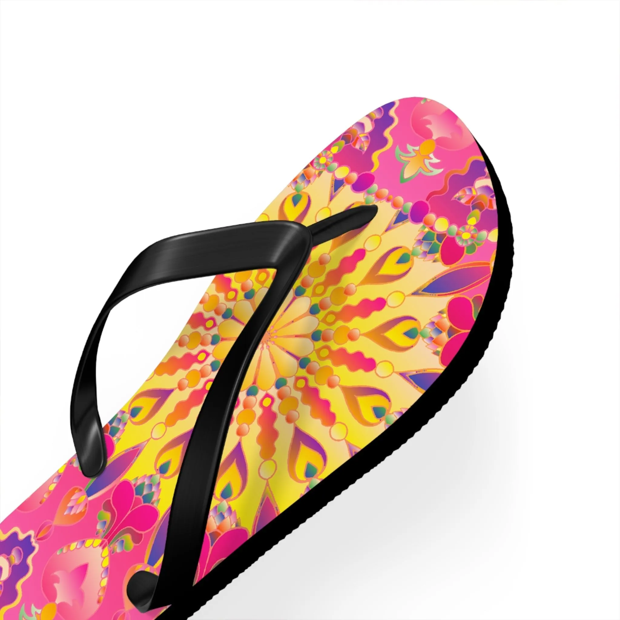 Bohemian Mandala Pink Yellow Purple Flip Flops