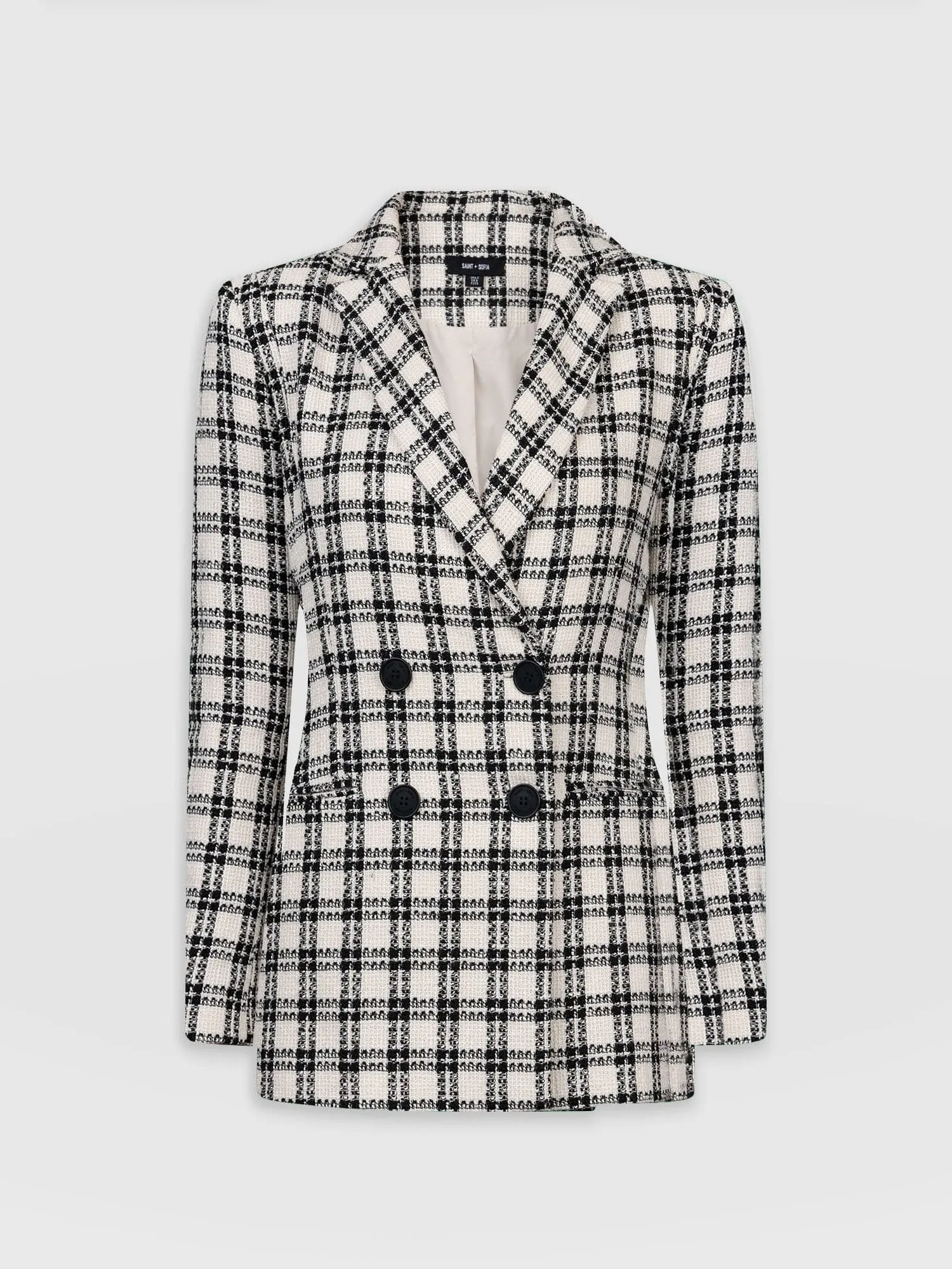 Cambridge Blazer - Black & Cream Check Bouclé