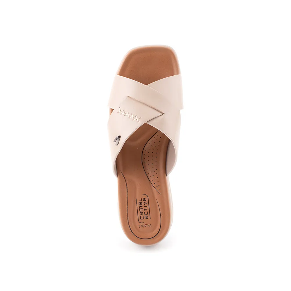 camel active Women Victoria 1 Cross-Strap Sandals -782402-YR01SV-52-BEIGE