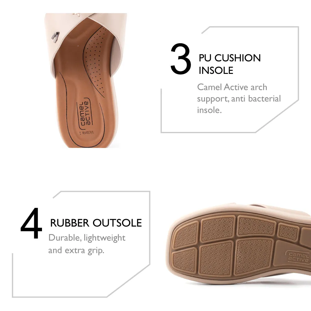 camel active Women Victoria 1 Cross-Strap Sandals -782402-YR01SV-52-BEIGE