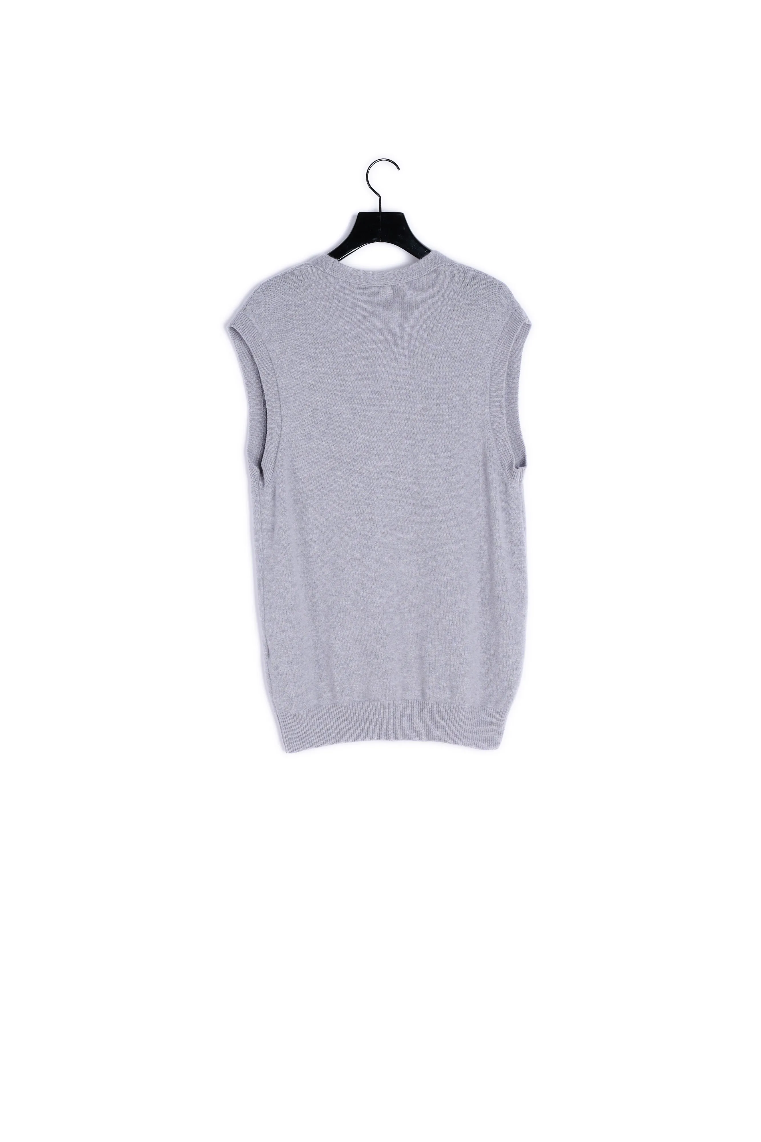Cardigan laine gris boutons-bijoux