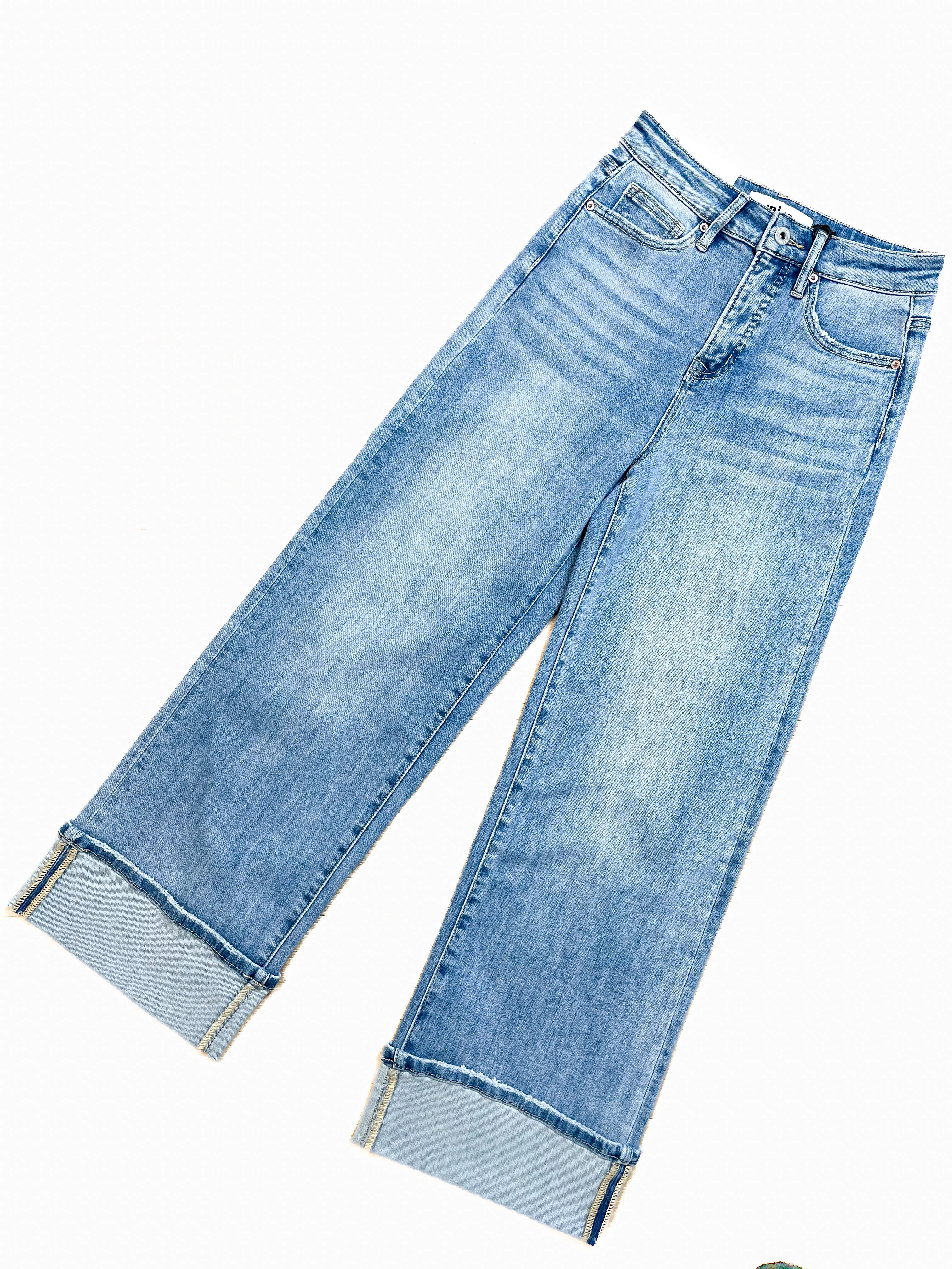 Carmen Cuff Wide-Leg Jeans