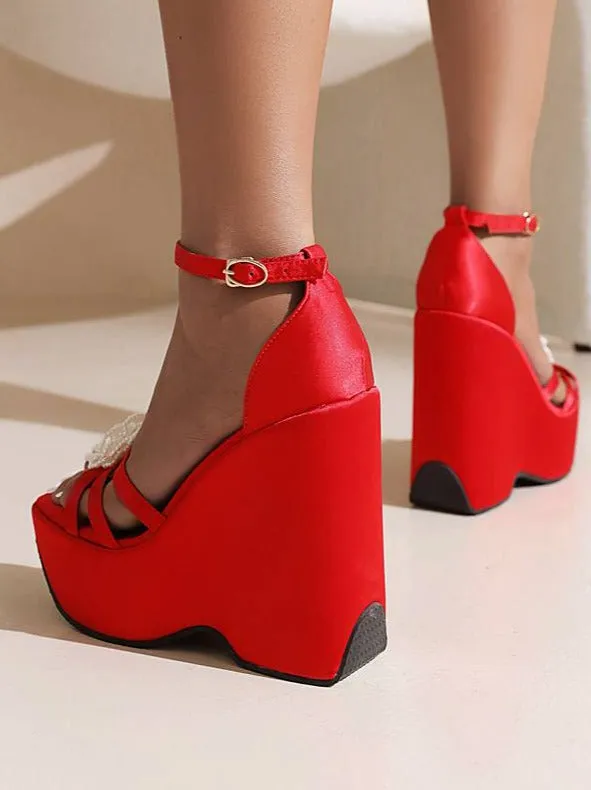 Caroline Satin Platform Sandal