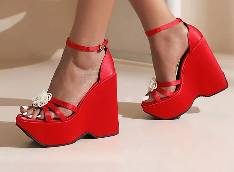 Caroline Satin Platform Sandal