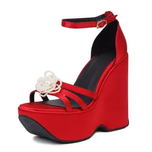 Caroline Satin Platform Sandal