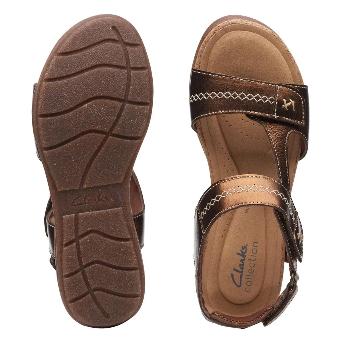 Clarks Women's Roseville Mae Sandals- Metallic