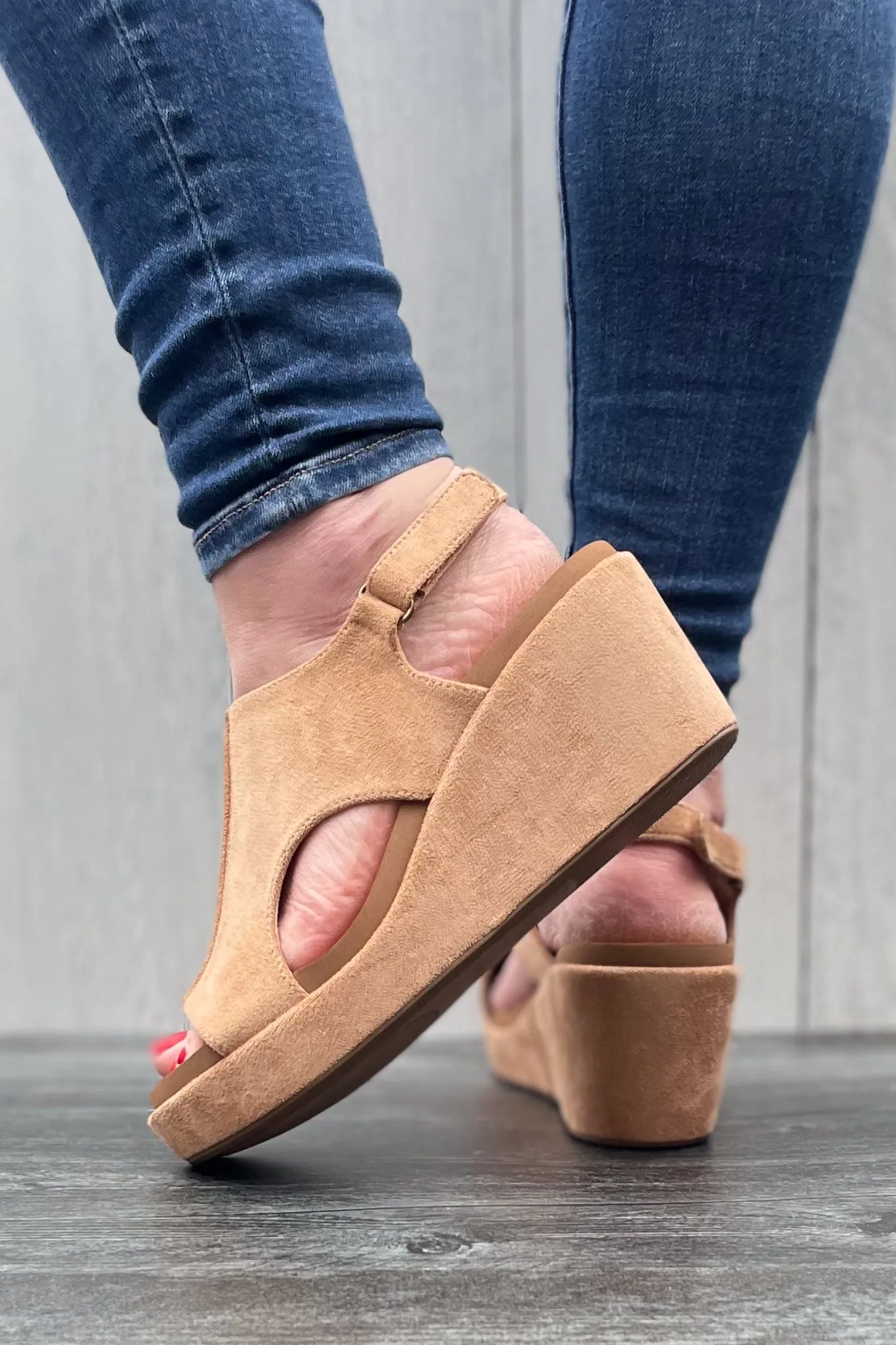 Corkys Carley Camel Faux Suede