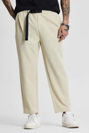 Cream Relaxed Fit Trousers