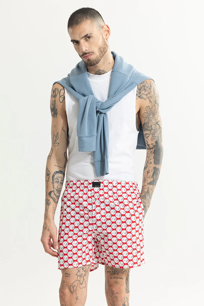 Dice Print Red Boxer