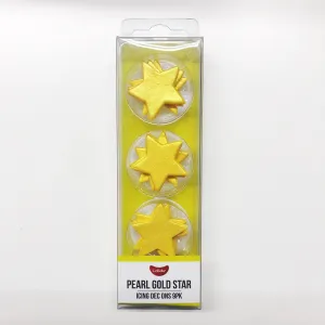 Edible Pearl Gold Star Dec Ons - 9 Pack