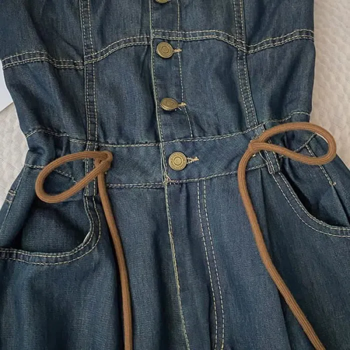 Elegant Knit Cardigan Off The Shoulder Denim Overalls