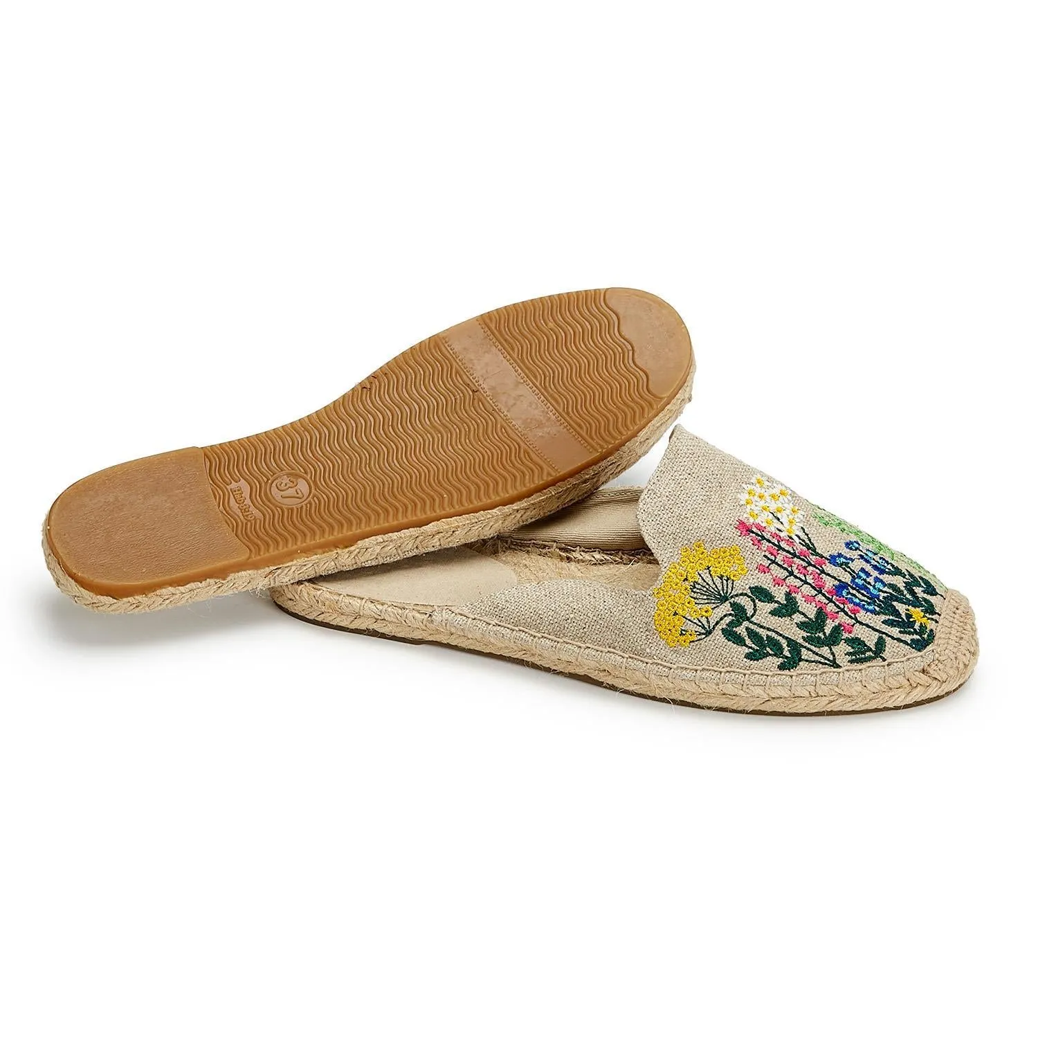 Embroidered Floral Espadrilles