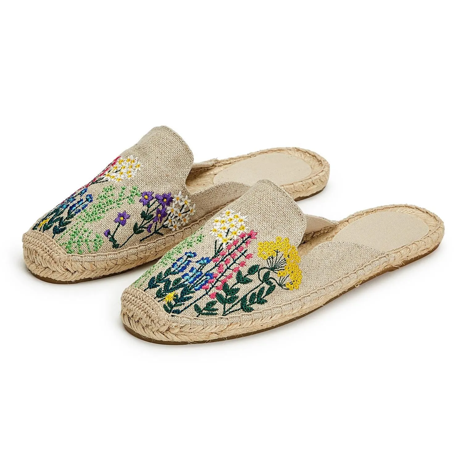 Embroidered Floral Espadrilles