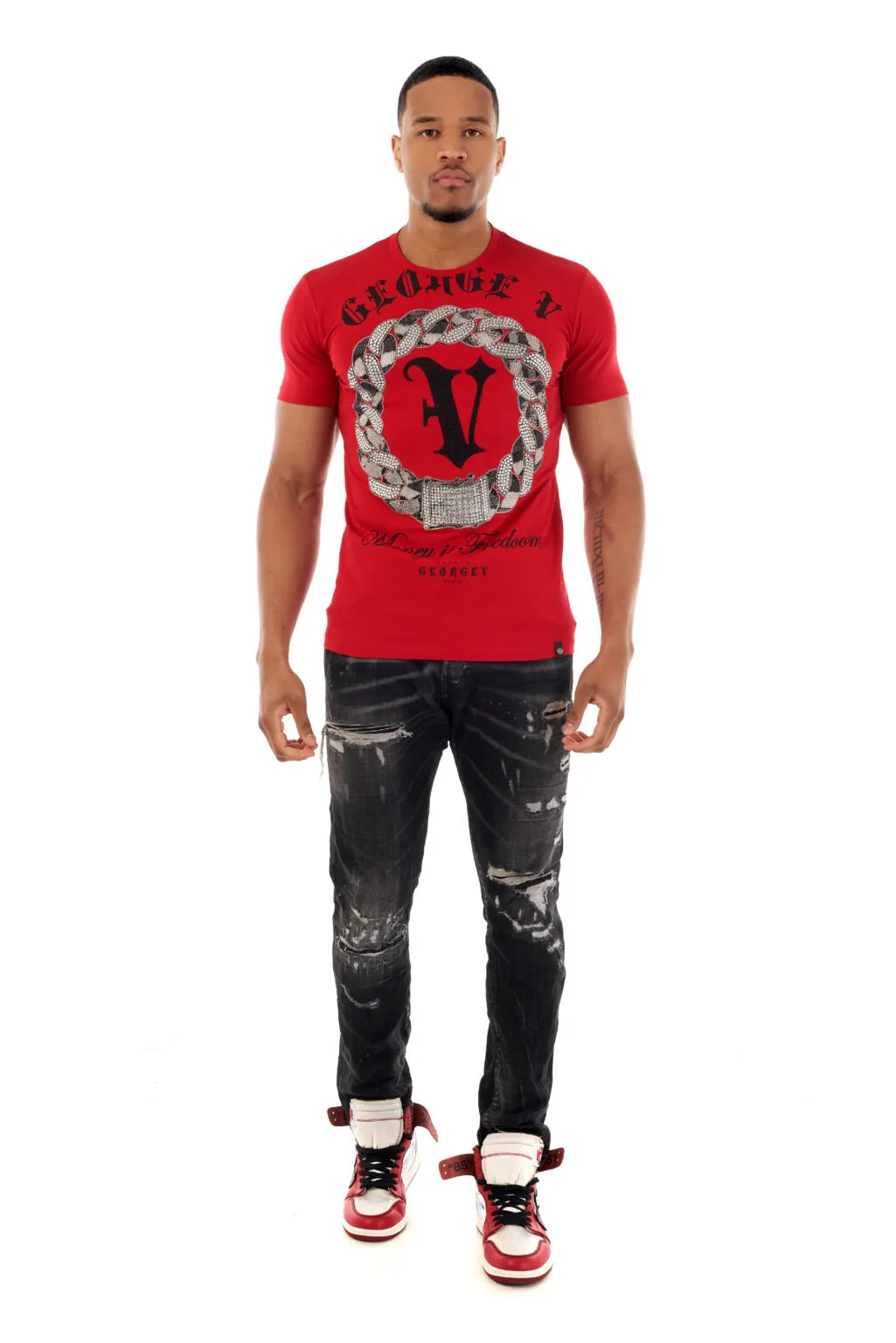 George V T-Shirt - Red - GV2505