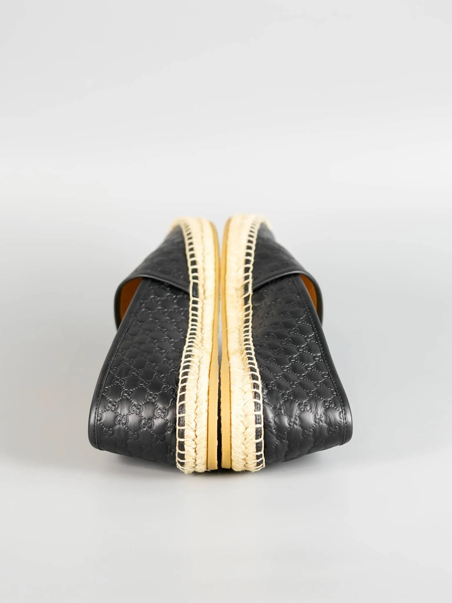 GG Espadrilles Black Microguccissima GG Signature Leather Size 38 EU (25cm)