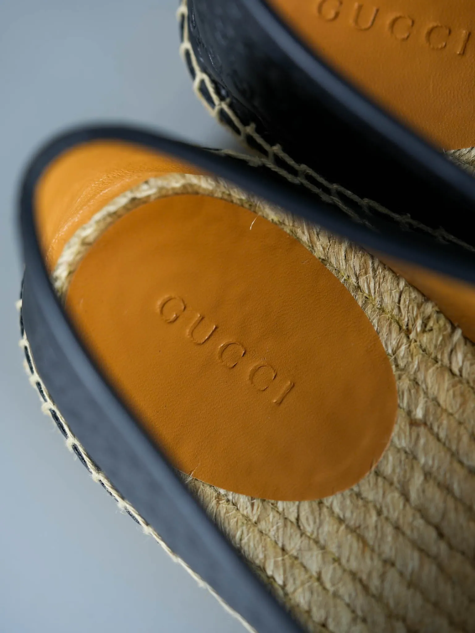 GG Espadrilles Black Microguccissima GG Signature Leather Size 38 EU (25cm)