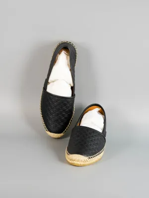 GG Espadrilles Black Microguccissima GG Signature Leather Size 38 EU (25cm)