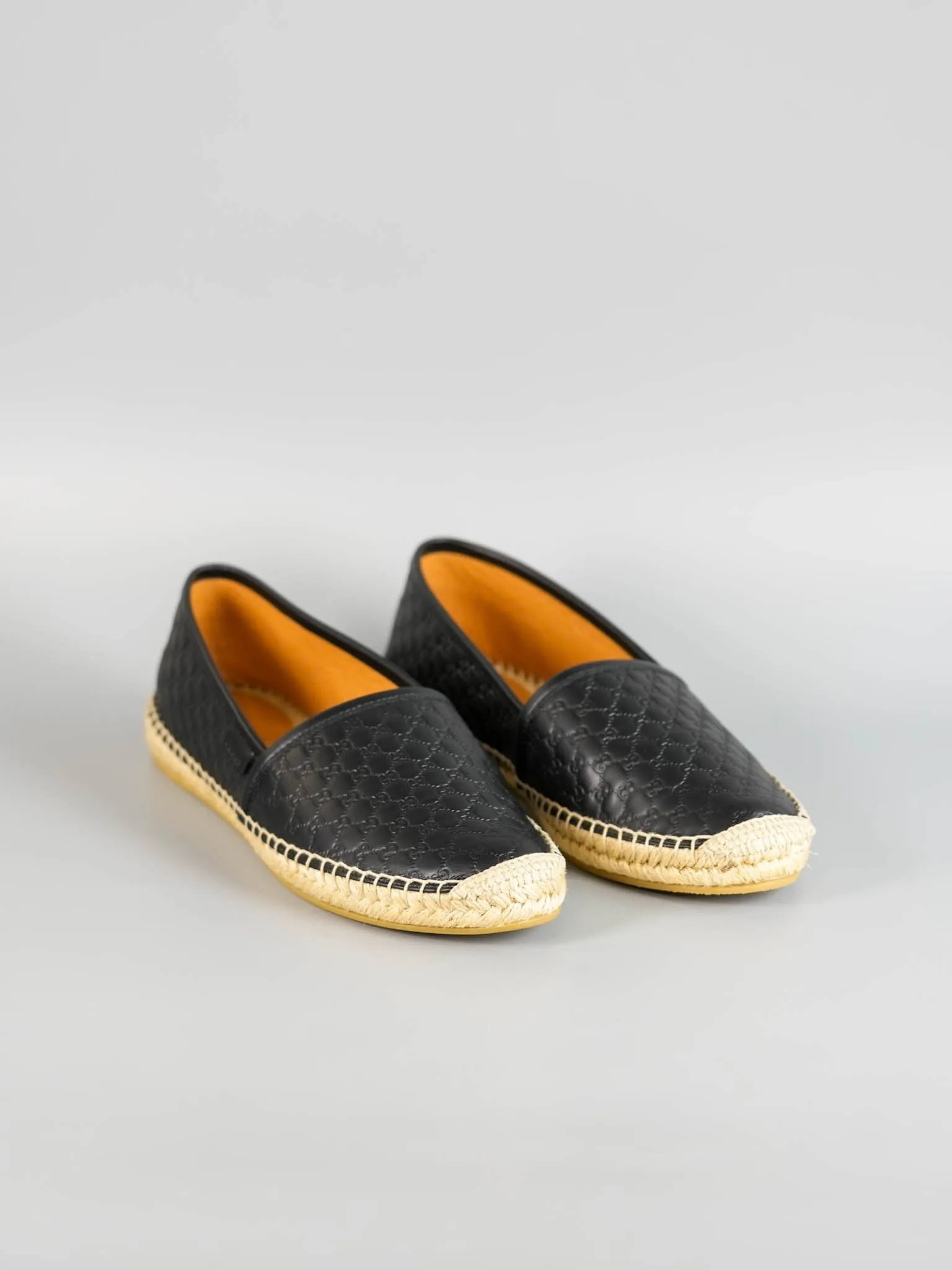 GG Espadrilles Black Microguccissima GG Signature Leather Size 38 EU (25cm)