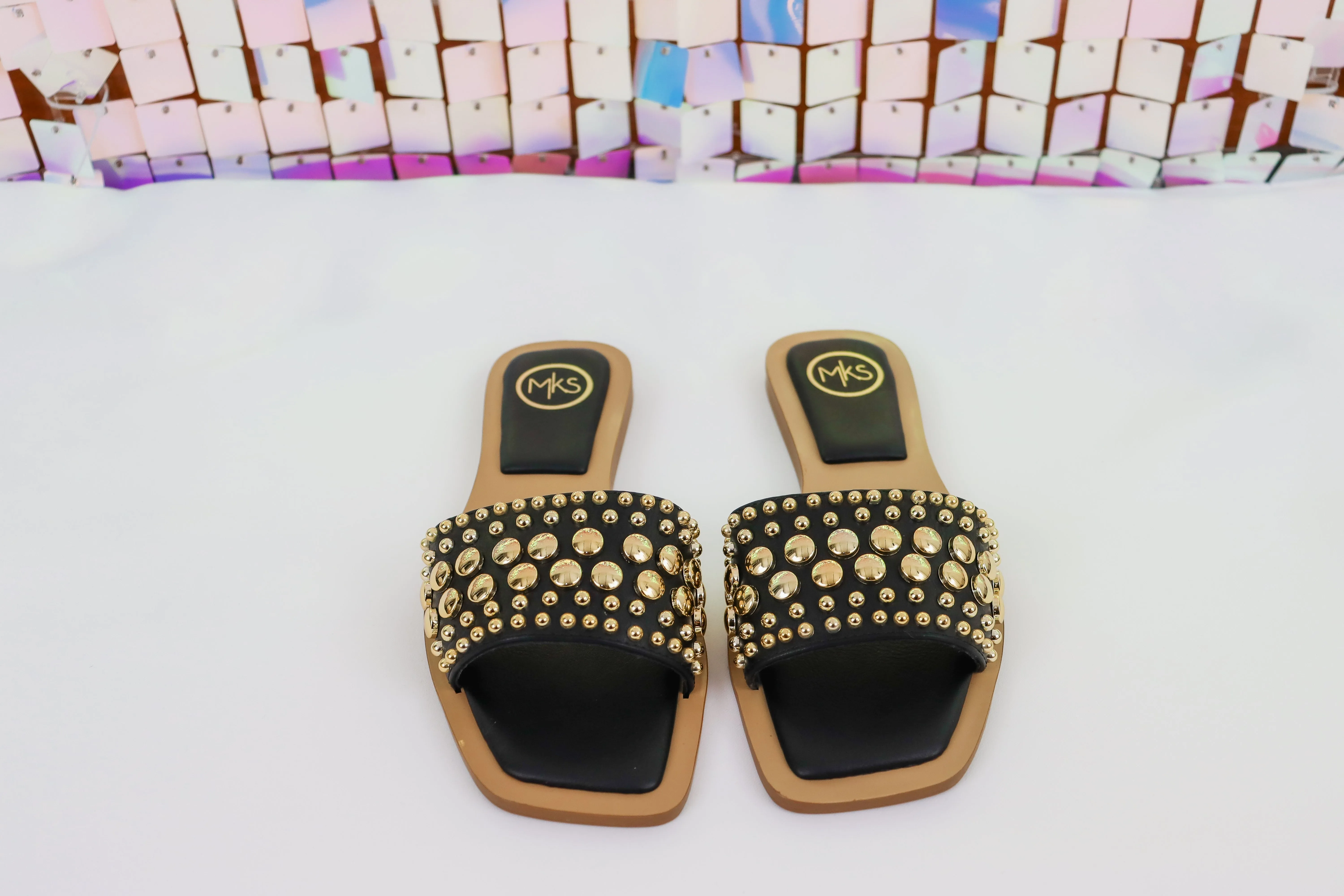 Gia 1 Sandals in Black and Gold