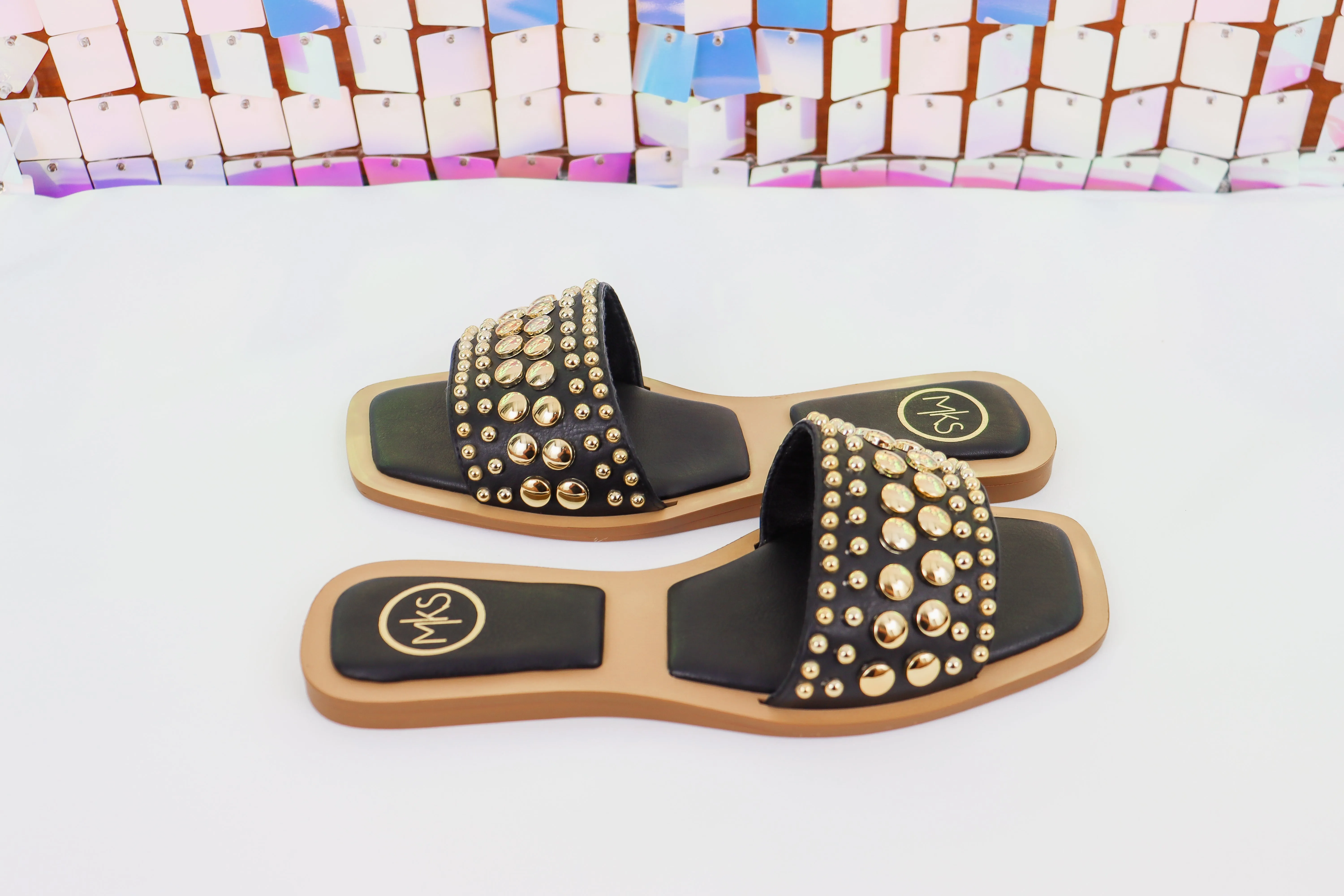 Gia 1 Sandals in Black and Gold