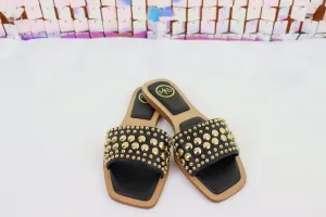 Gia 1 Sandals in Black and Gold