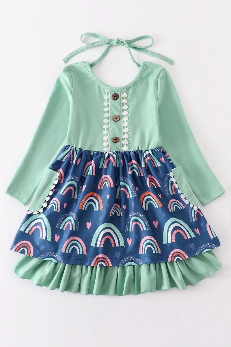 Girls Rainbows and Hearts Dress