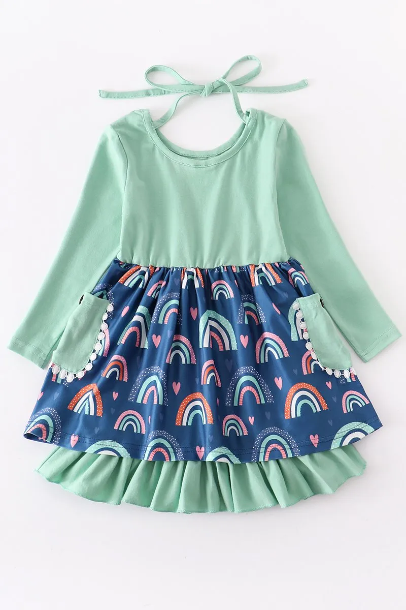 Girls Rainbows and Hearts Dress