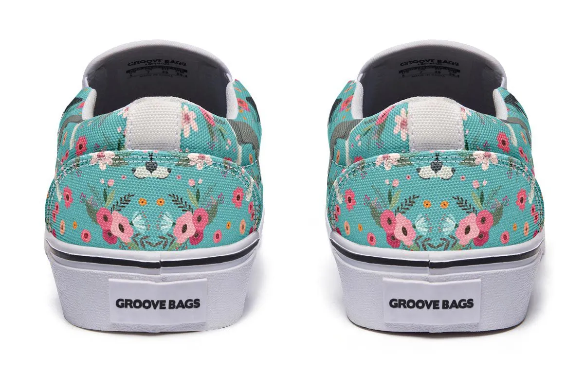 Great Dane Flower Slip-On Shoes