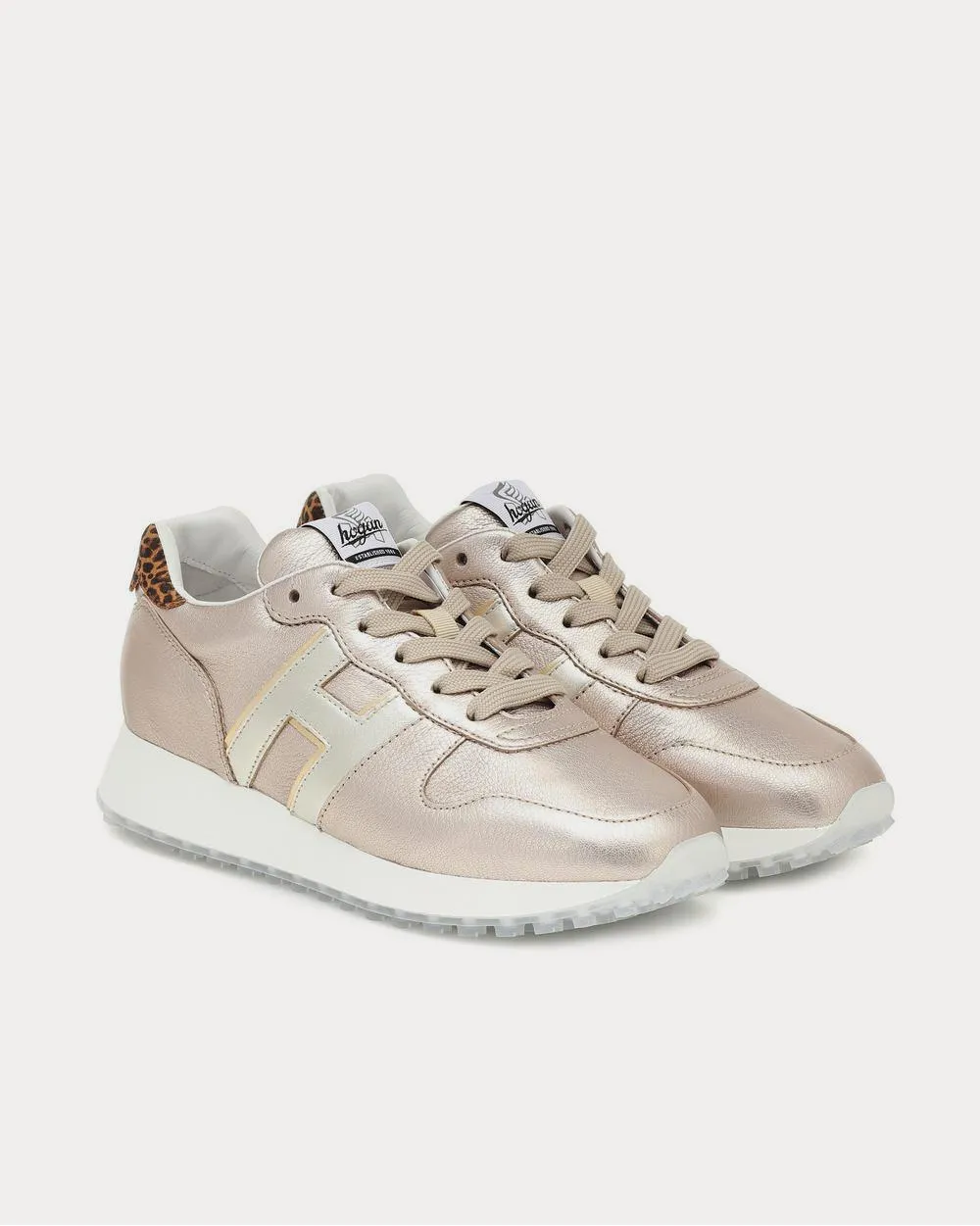 H383 leather Platino Low Top Sneakers