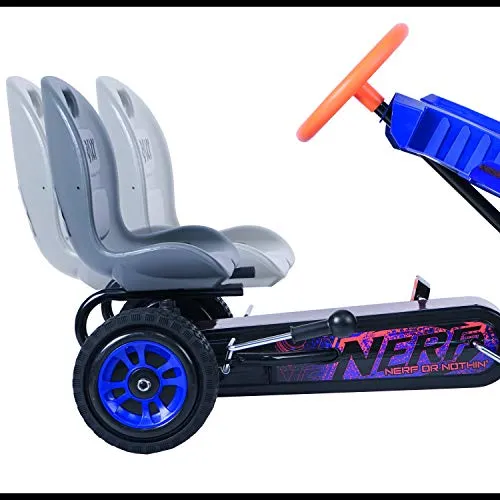 Hauck: Nerf Striker, Go Kart, Ride on, Colors Blue and Orange, Easy to Use Handbrake for Optimal Control, Adjustable Bucket Seat, For Ages 4 and up