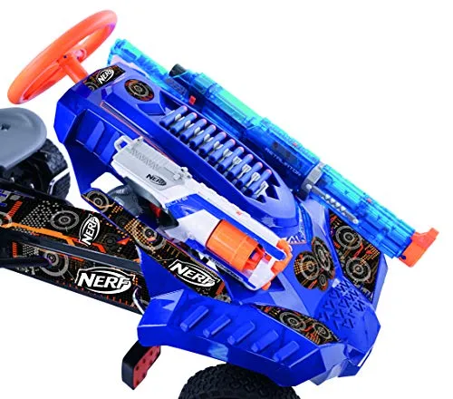 Hauck: Nerf Striker, Go Kart, Ride on, Colors Blue and Orange, Easy to Use Handbrake for Optimal Control, Adjustable Bucket Seat, For Ages 4 and up