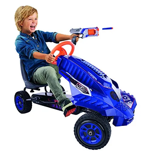 Hauck: Nerf Striker, Go Kart, Ride on, Colors Blue and Orange, Easy to Use Handbrake for Optimal Control, Adjustable Bucket Seat, For Ages 4 and up