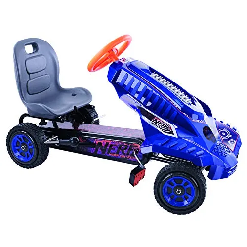 Hauck: Nerf Striker, Go Kart, Ride on, Colors Blue and Orange, Easy to Use Handbrake for Optimal Control, Adjustable Bucket Seat, For Ages 4 and up